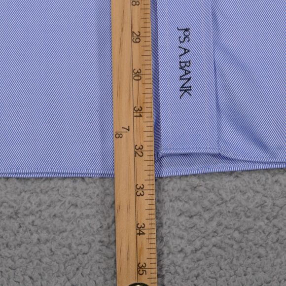 Jos A Bank Signature Button Shirt Men 17 - 33 Blue Button Up Long Sleeve - Picture 12 of 16